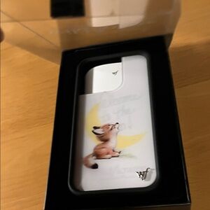 Wildflowers White Phone Case with Fox and Moon